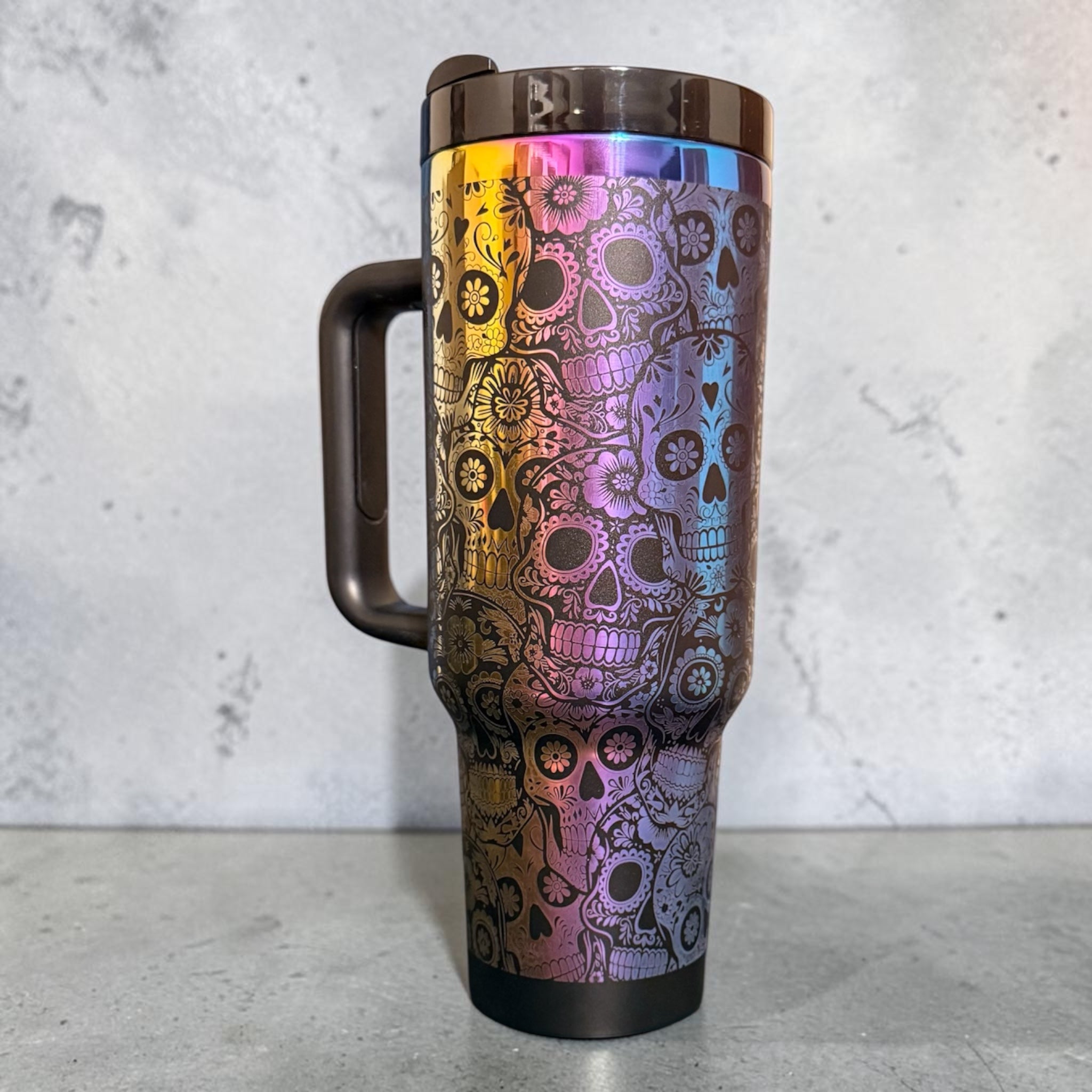 Rainbow Sugar Skull Test Tumbler – 40 oz