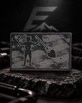 Grey and black Blackbeard Heartstrike morale patch by Elevated Customs