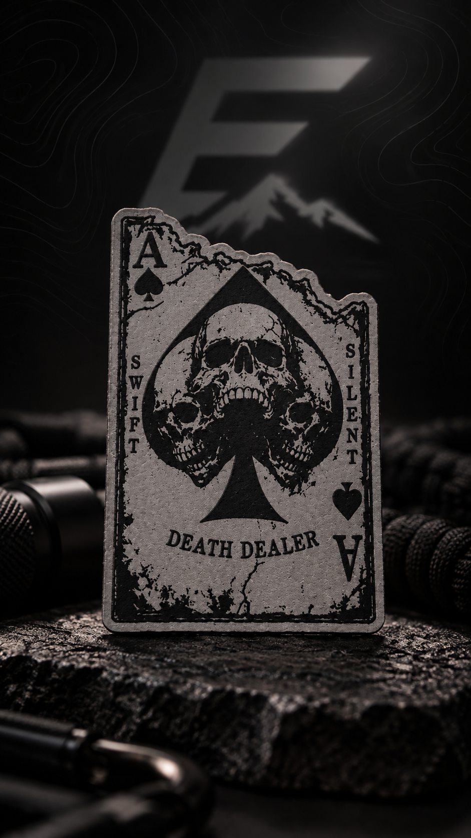 Death Dealer Ace of Spades Velcro morale patch alternate view