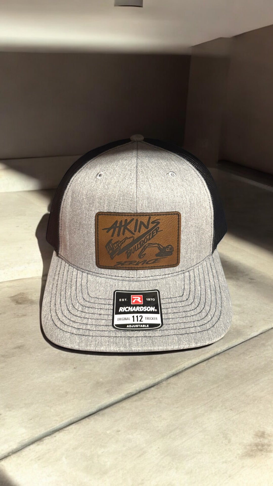 Akins Bulldozer Service custom patch hat