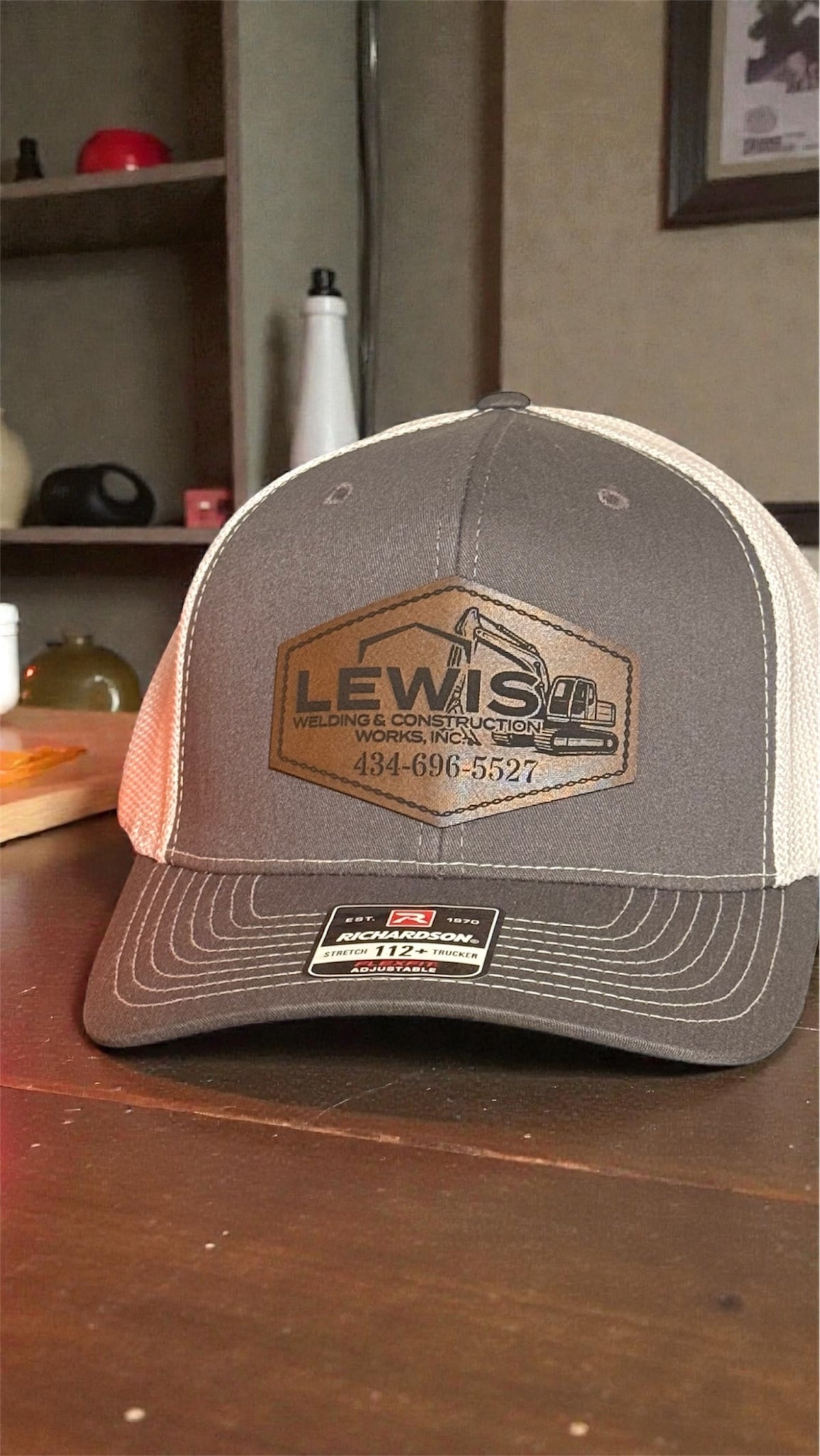 Lewis Welding and Construction custom engraved hat