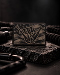 Skeleton Shaka Flag morale patch by Elevated Customs on tactical background